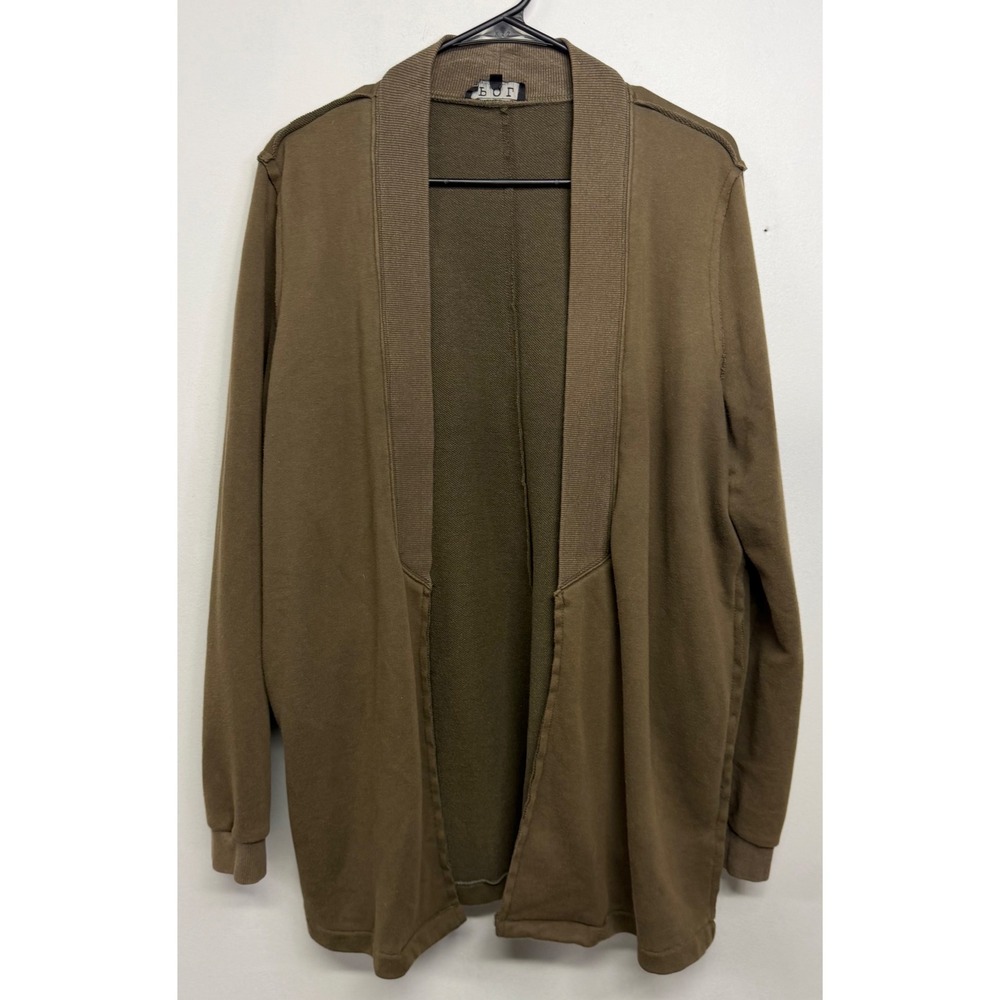 POL Clothing Women Olive Green Open Front Shawl Collar Cardigan Size Medium‎